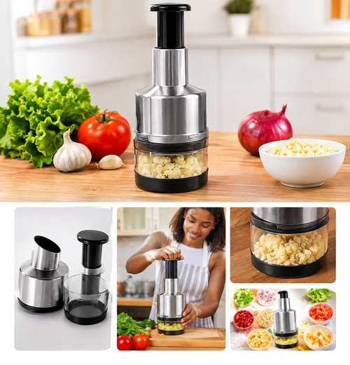 VELZI Stainless steel Hand Pressure Food Chopper