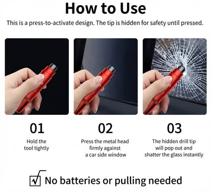 Emergency Safety Hammer - Car Window Breaker with Seatbelt Cutte